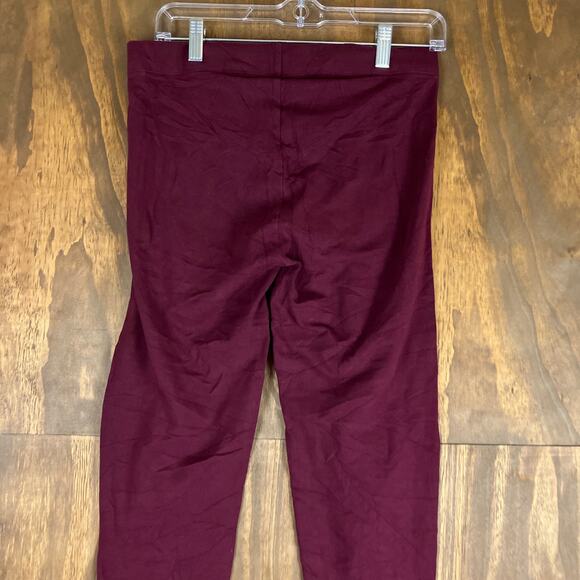 LOFT Outlet Womens Pants Burgundy Mid Rise Skinny Leggings Stretch Large - Picture 9 of 10
